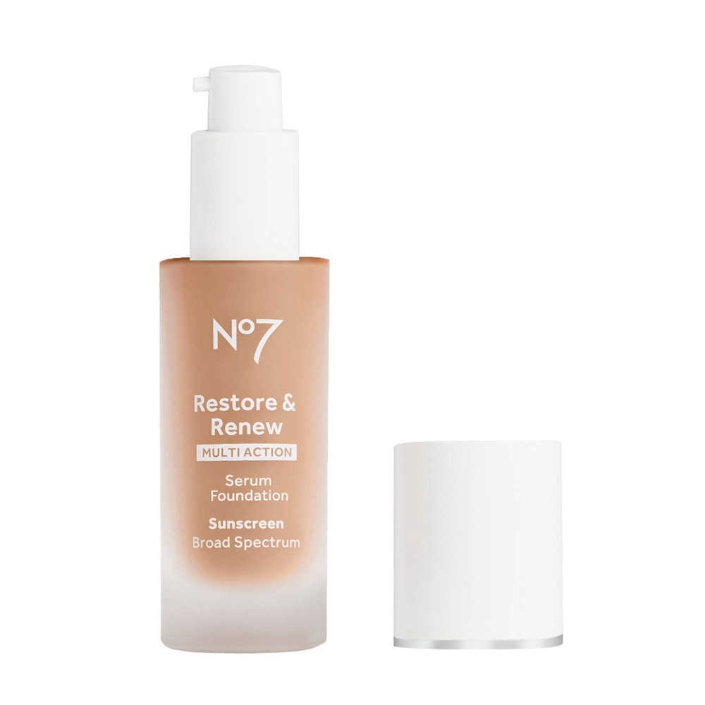 slide 3 of 9, No7 Restore & Renew Multi Action Serum Foundation SPF 20 - Warm Beige - 1.01 fl oz, 1.01 fl oz