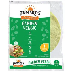 Tumaro's Carb Wise Garden Veggie Wraps 8 Each