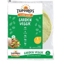 Tumaro's Carb Wise Garden Veggie Wraps 8 Each