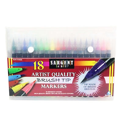 slide 1 of 1, Sargent Art Artist Quality Brush Tip Markers, 18 ct