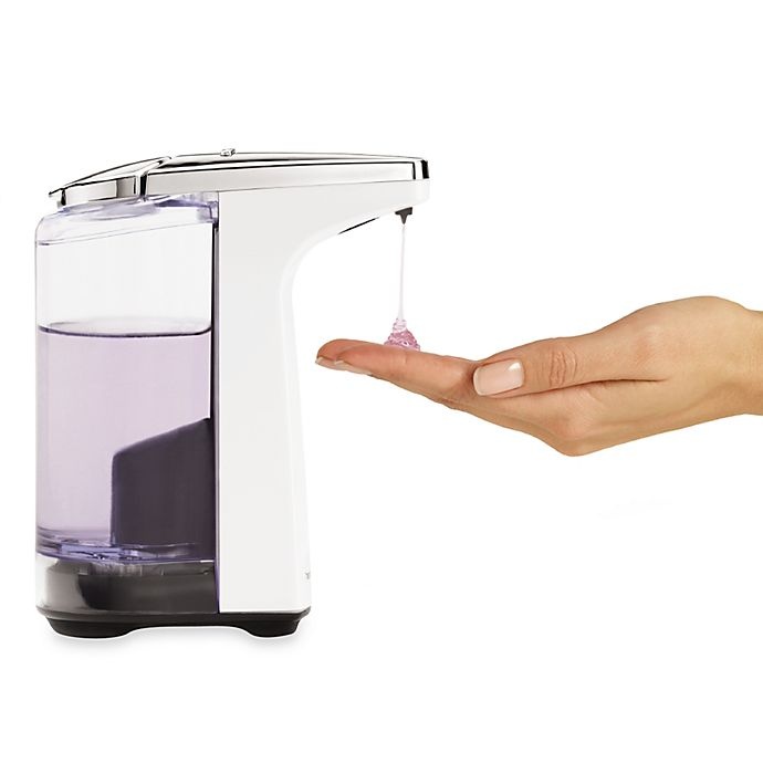 slide 2 of 2, simplehuman Compact Sensor Pump Soap Dispenser - White, 1 ct