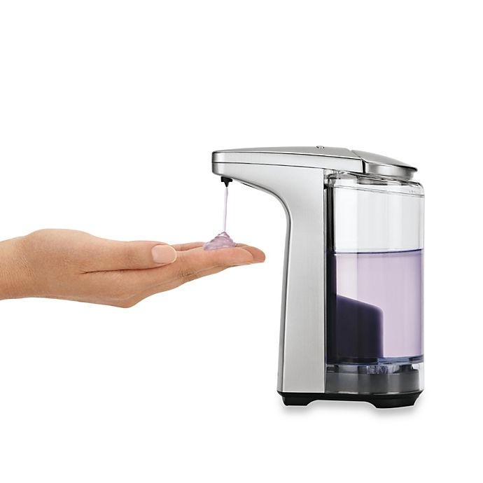 slide 2 of 2, simplehuman Compact Sensor Pump Soap Dispenser with Sample Soap, 1 ct