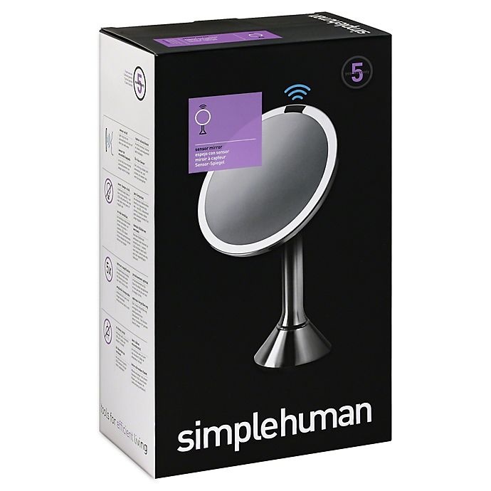 slide 5 of 5, simplehuman 5X Sensor Vanity Mirror, 1 ct