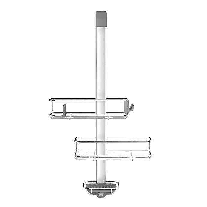 slide 2 of 4, simplehuman Over-the-Door Shower Caddy - Stainless Steel, 1 ct