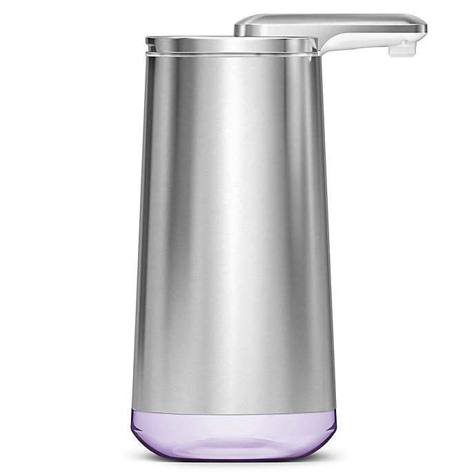 slide 3 of 5, simplehuman Rechargeable Foaming Sensor Pump - Brushed Stainless Steel, 1 ct