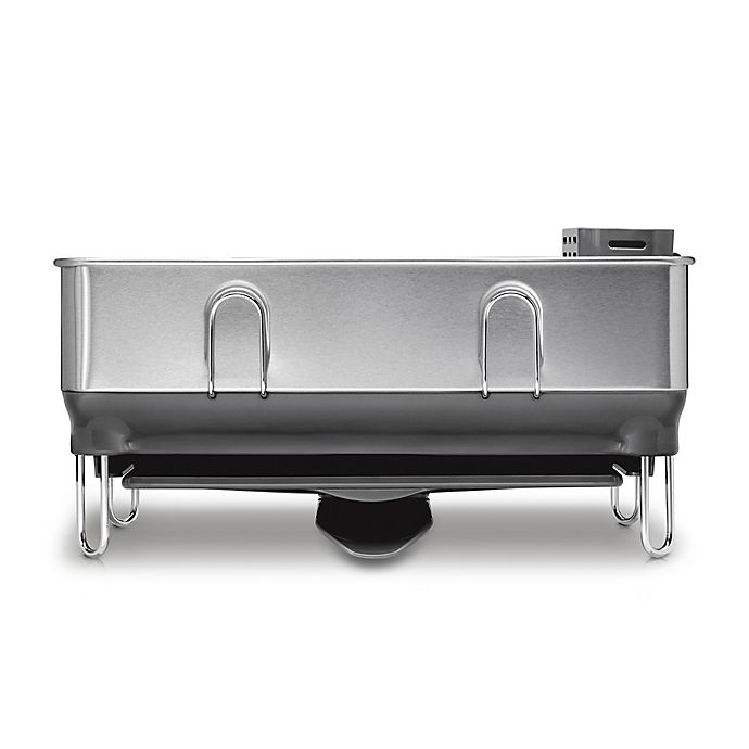 slide 3 of 4, simplehuman Compact Steel Frame Dish Rack - Grey, 1 ct