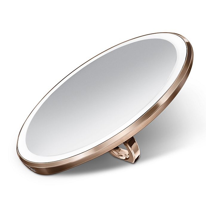 slide 2 of 6, simplehuman Sensor Mirror Compact - Rose Gold/Stainless Steel, 1 ct