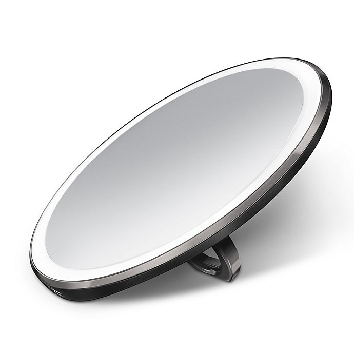 slide 2 of 6, simplehuman Sensor Mirror Compact - Black/Stainless Steel, 1 ct