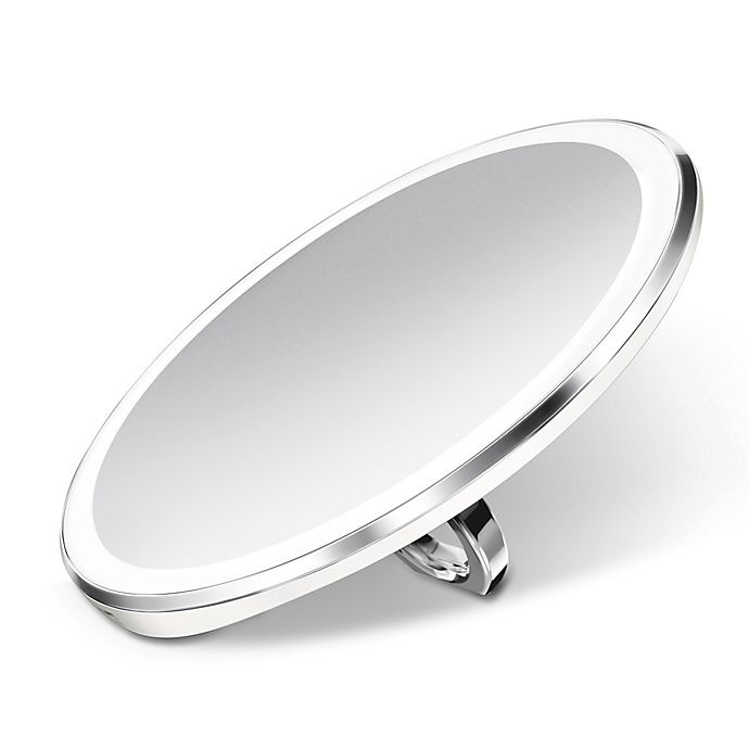 slide 2 of 6, simplehuman Sensor Mirror Compact - White/Stainless Steel, 1 ct