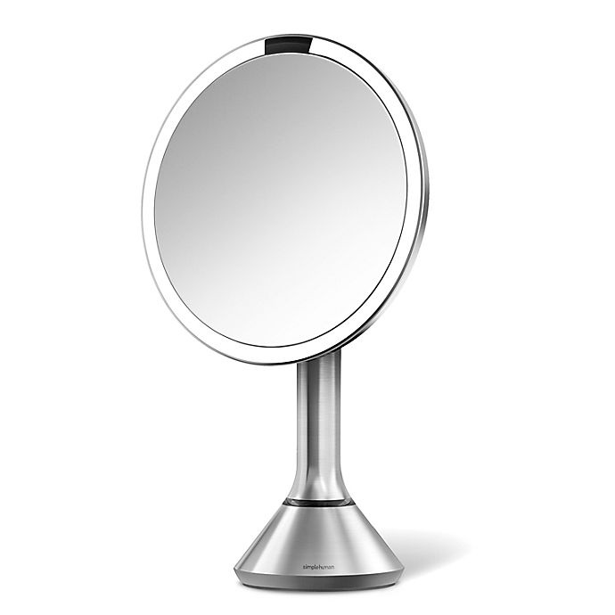 slide 3 of 7, simplehuman Touch Control Sensor Mirror - Brushed Stainless Steel, 8 in