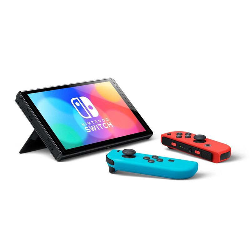 slide 4 of 5, Nintendo Switch - OLED Model with Neon Red & Neon Blue Joy-Con, 1 ct