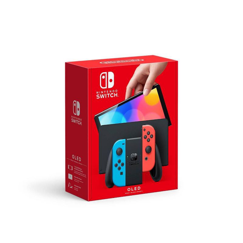 slide 1 of 5, Nintendo Switch - OLED Model with Neon Red & Neon Blue Joy-Con, 1 ct