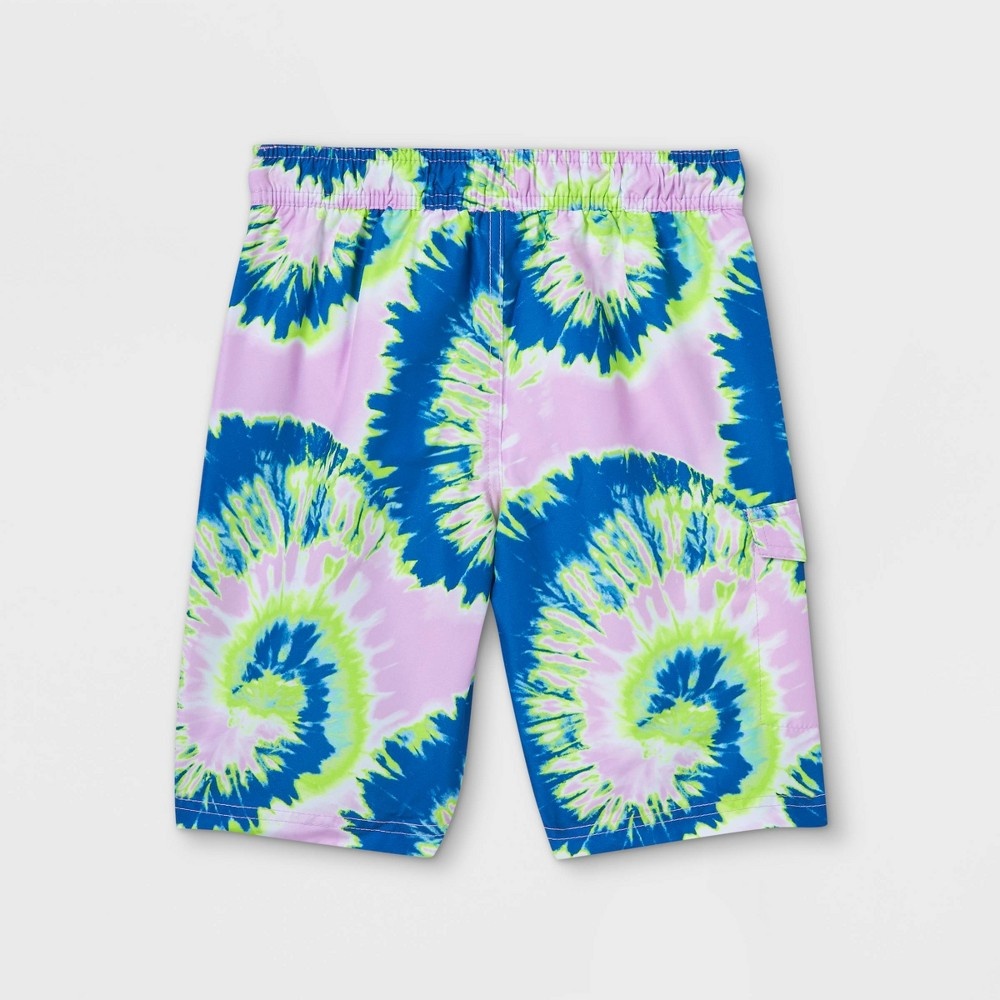 slide 2 of 3, Boys' Tie-Dye Volley Swim Trunks - Cat & Jack Purple M, 1 ct