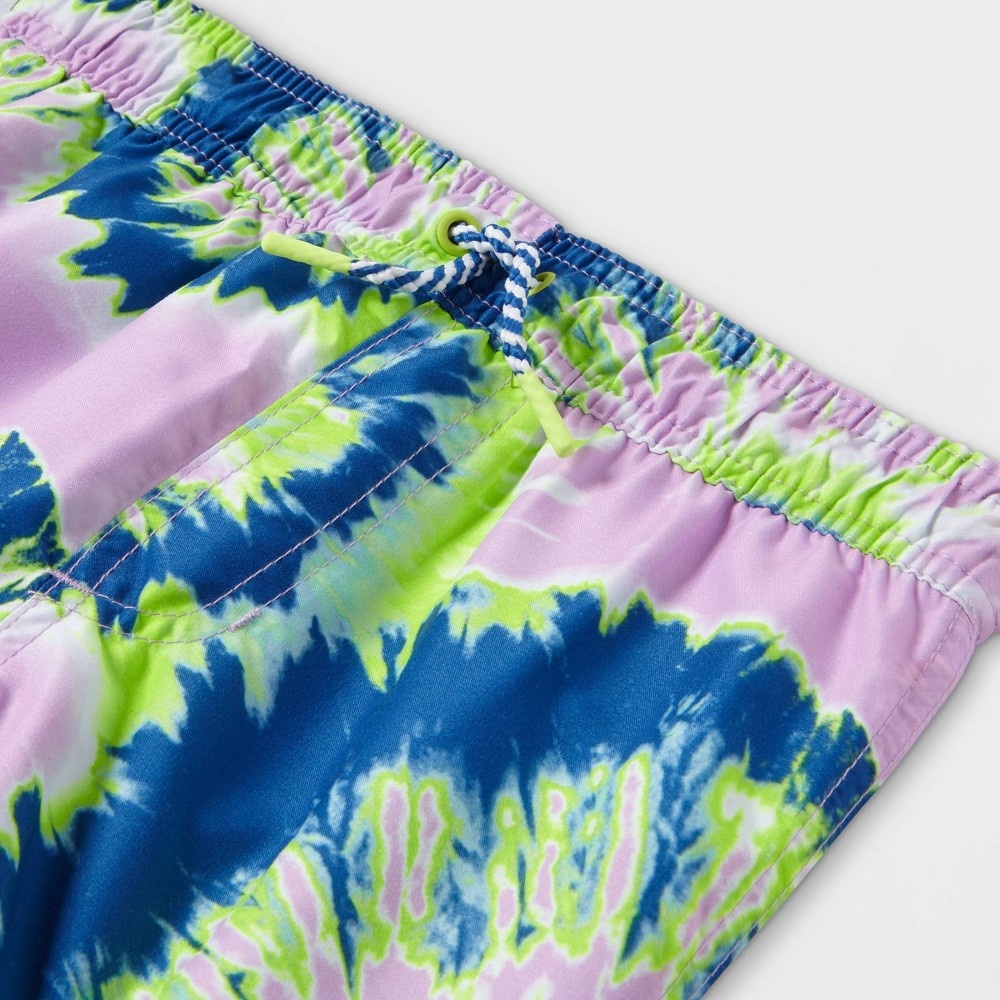 slide 3 of 3, Boys' Tie-Dye Volley Swim Trunks - Cat & Jack Purple M, 1 ct