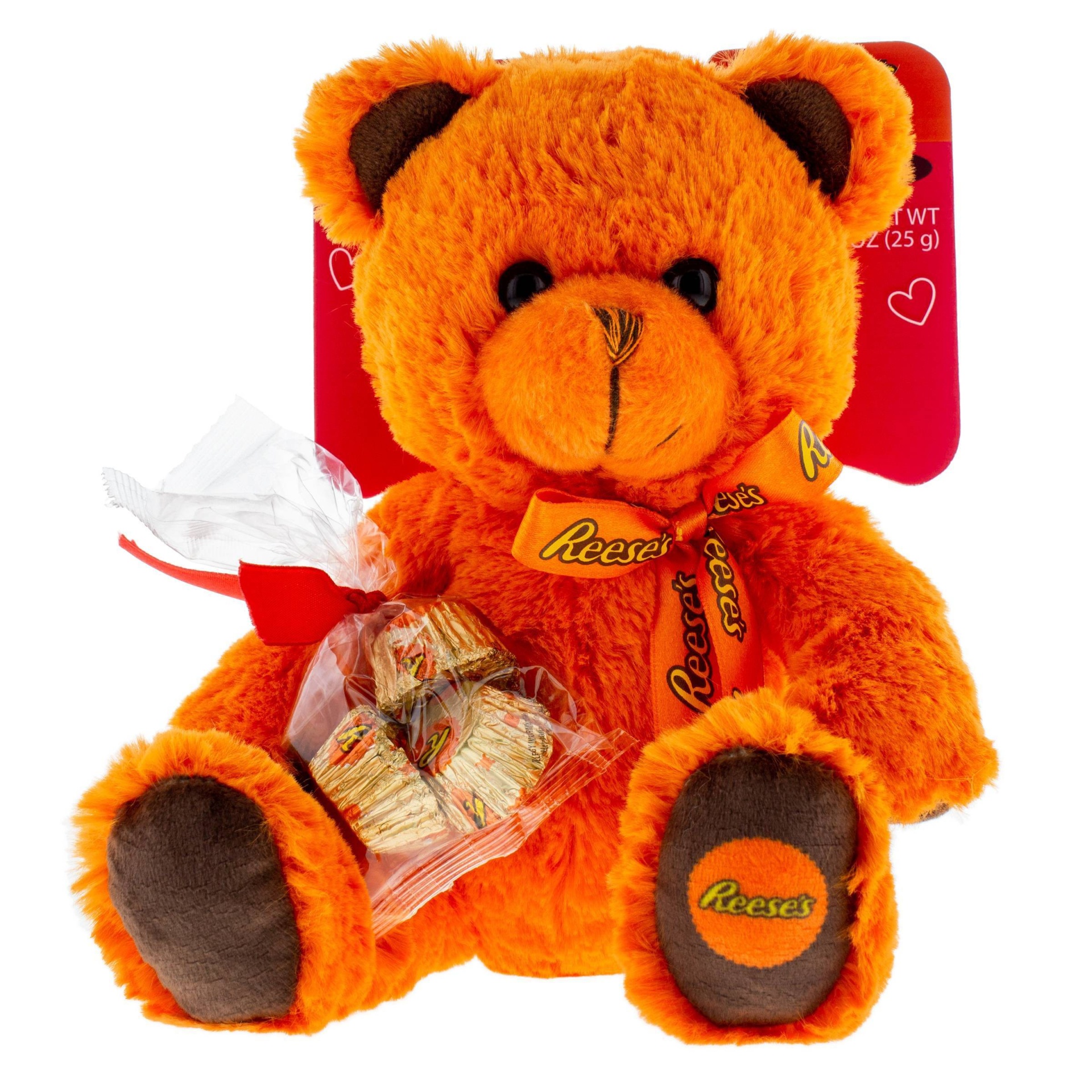 slide 1 of 3, Hershey's Valentine's Orange Bear with Chocolate, 0.9 oz