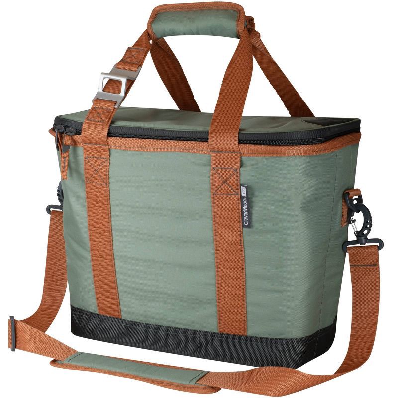 slide 1 of 3, CleverMade Eco Tahoe Soft Sided Collapsible 21qt Cooler - Green, 1 ct