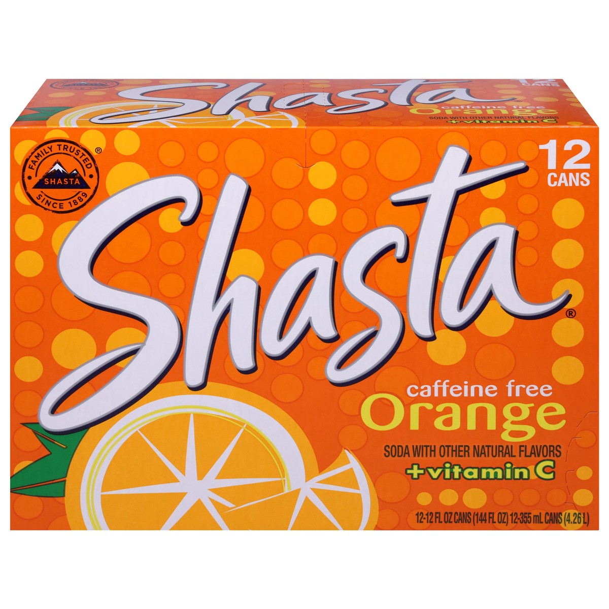 slide 1 of 9, Shasta Caffeine Free + Vitamin C Orange Soda - 12 oz, 12 oz