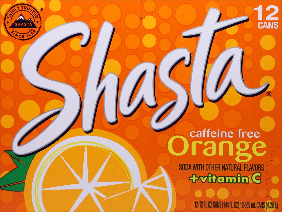 slide 9 of 9, Shasta Caffeine Free + Vitamin C Orange Soda - 12 oz, 12 oz