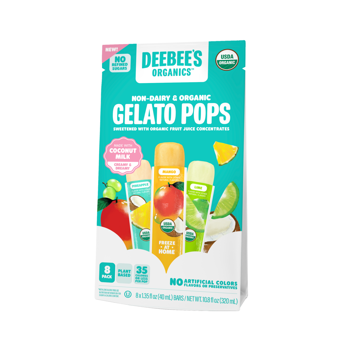 slide 1 of 5, DEEBEES ORGANIC GELATO POPS /, 8 ct, 1.35 oz