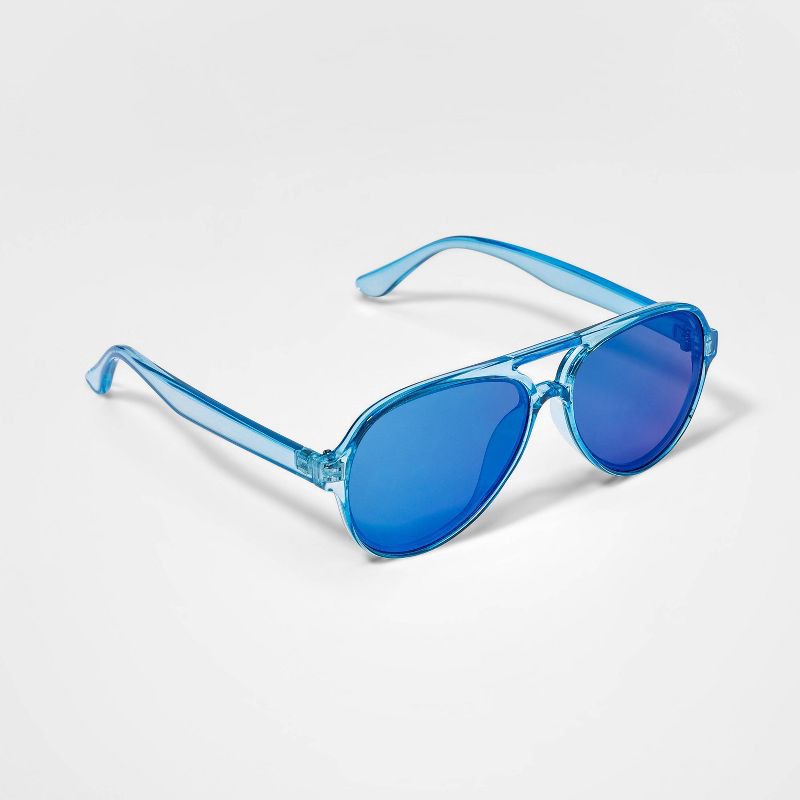 slide 2 of 2, Kids' Aviator Sunglasses - Cat & Jack™ Blue, 1 ct