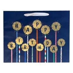 Large 'Happy Birthday' Candles Birthday Gift Bag Navy - Spritz™