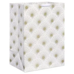 XXLarge Foil Print Starburst Patterned Wedding Gift Bag White/Gold - Spritz™