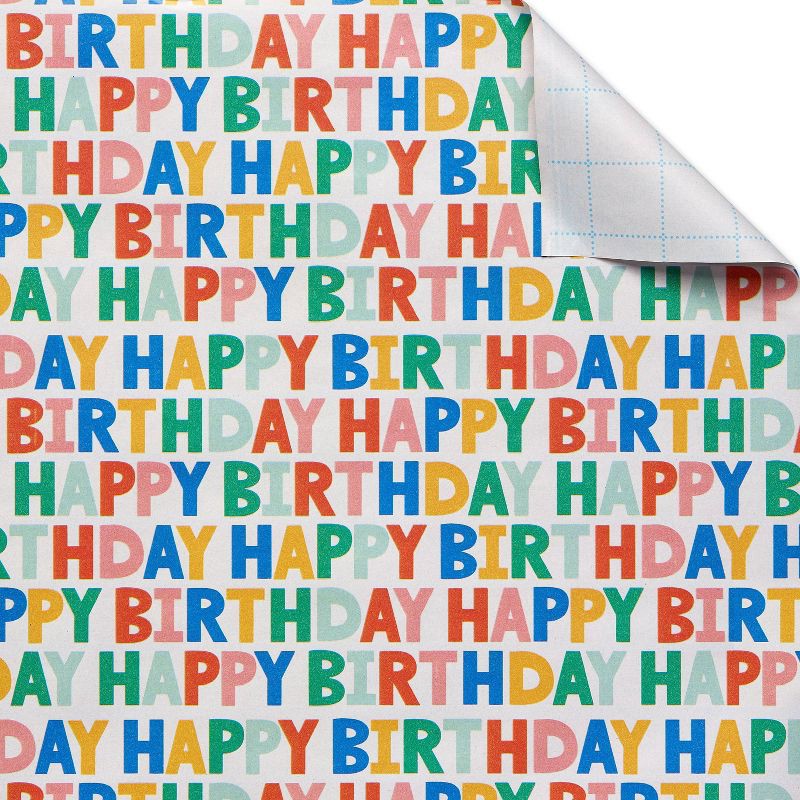 slide 3 of 3, Adult Happy Birthday Shadow Roll Gift Wrap - Spritz™, 1 ct