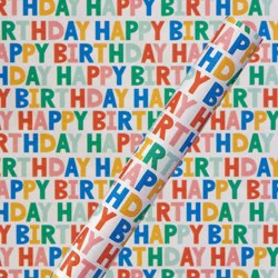 Carlton Cards 20 Sq Ft Happy Birthday Shadow Wrapping Paper - Spritz™