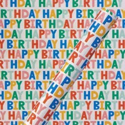 Carlton Cards 20 Sq Ft Happy Birthday Shadow Wrapping Paper - Spritz™