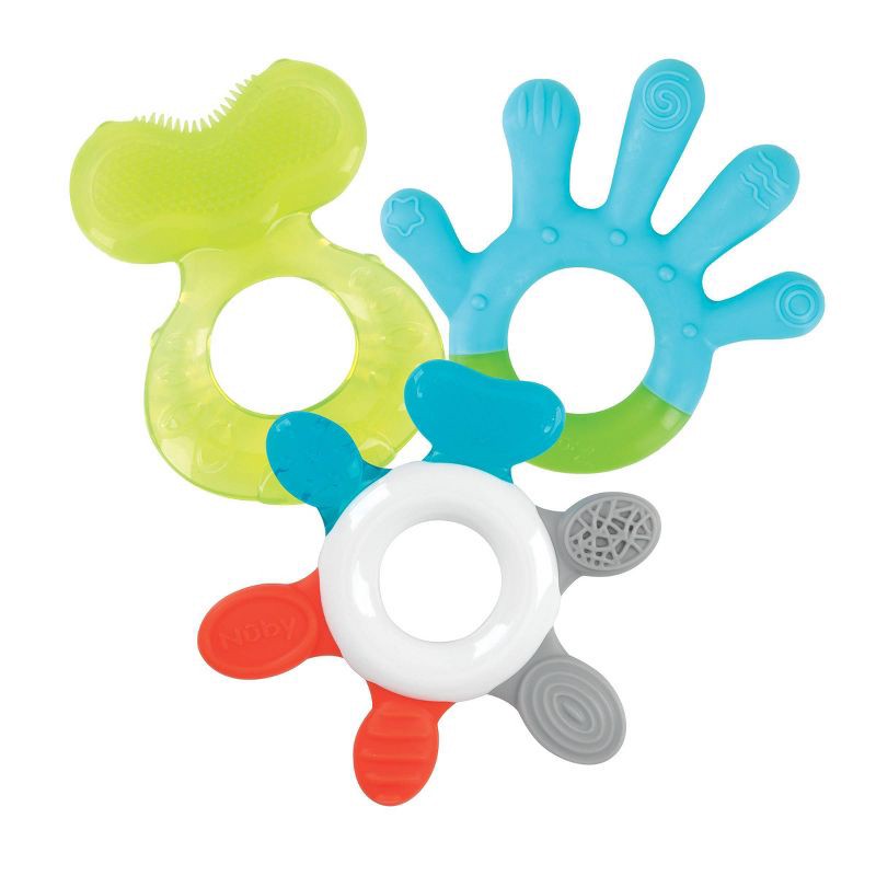 slide 2 of 6, Nuby 3pk 3 Stage Teether Set, 3 ct