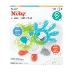 Nuby 3pk 3 Stage Teether Set