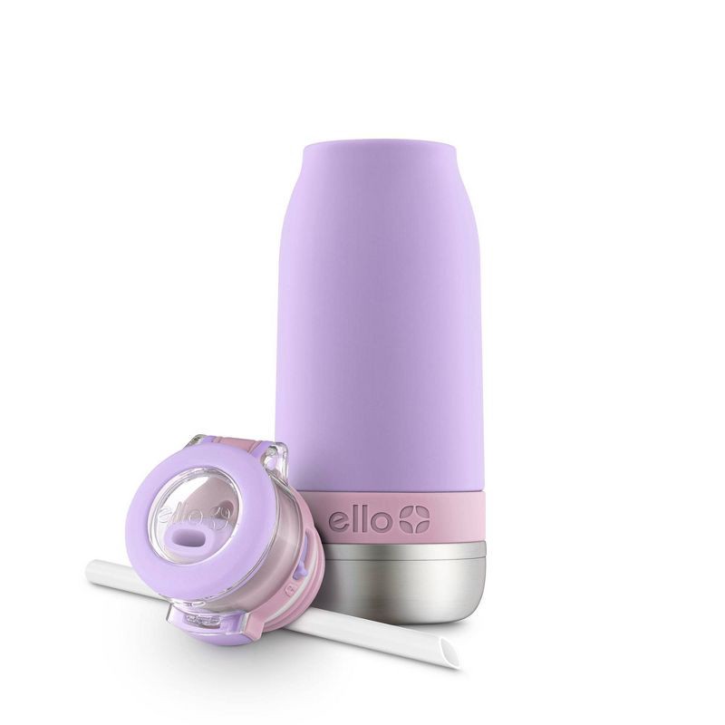 slide 3 of 6, Ello 14oz Stainless Steel Emma Kids' Water Bottle Purple: Insulated, BPA-Free, Locking Lid, Dishwasher-Safe, Toddler-Friendly, 14 oz