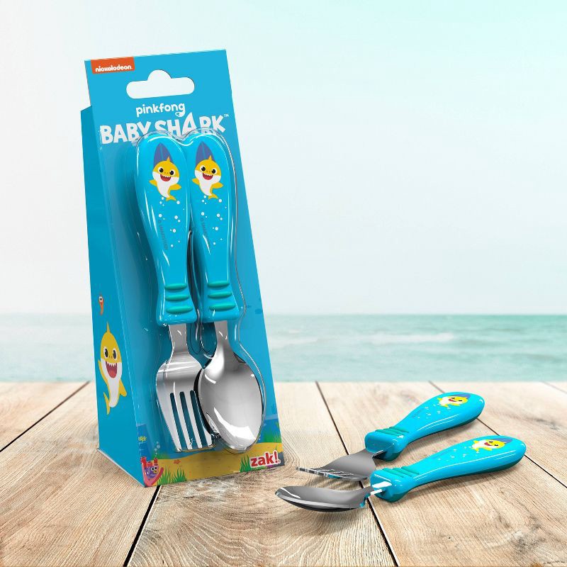 Baby Shark 2pc Stainless Steel Flatware Set - Zak Designs : Target