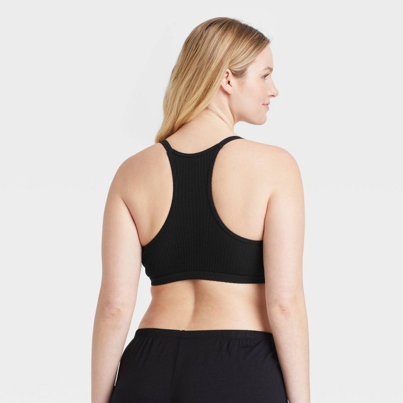 slide 5 of 5, Women's Unlined Nursing Bralette - Auden™ Black M: Racerback, Pullover, One-Handed Cup Release, Medium, Maternity, 1 ct