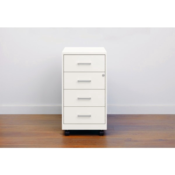 slide 8 of 8, SOHO Space Solutions Soho 18"" Deep 4 Drawer Metal Mobile Organizer, 4 Box Drawers, Locking, 1 ct