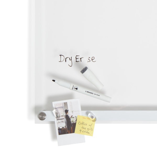 slide 3 of 7, U Brands Acrylic Dry-Erase Board With Magnetic Bulletin Bar, 16"" X 16"", Clear, 1 ct