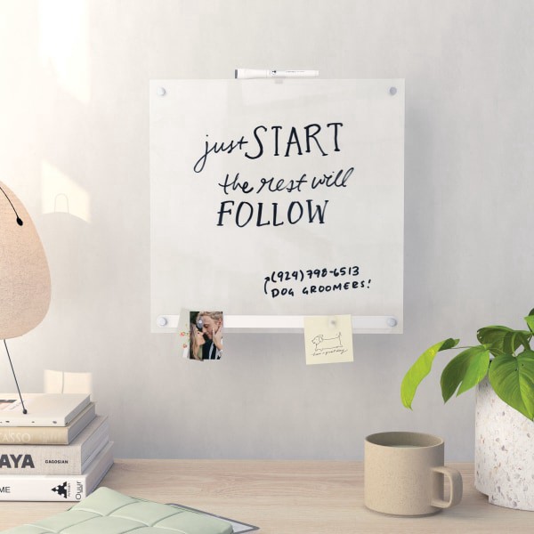 slide 5 of 7, U Brands Acrylic Dry-Erase Board With Magnetic Bulletin Bar, 16"" X 16"", Clear, 1 ct