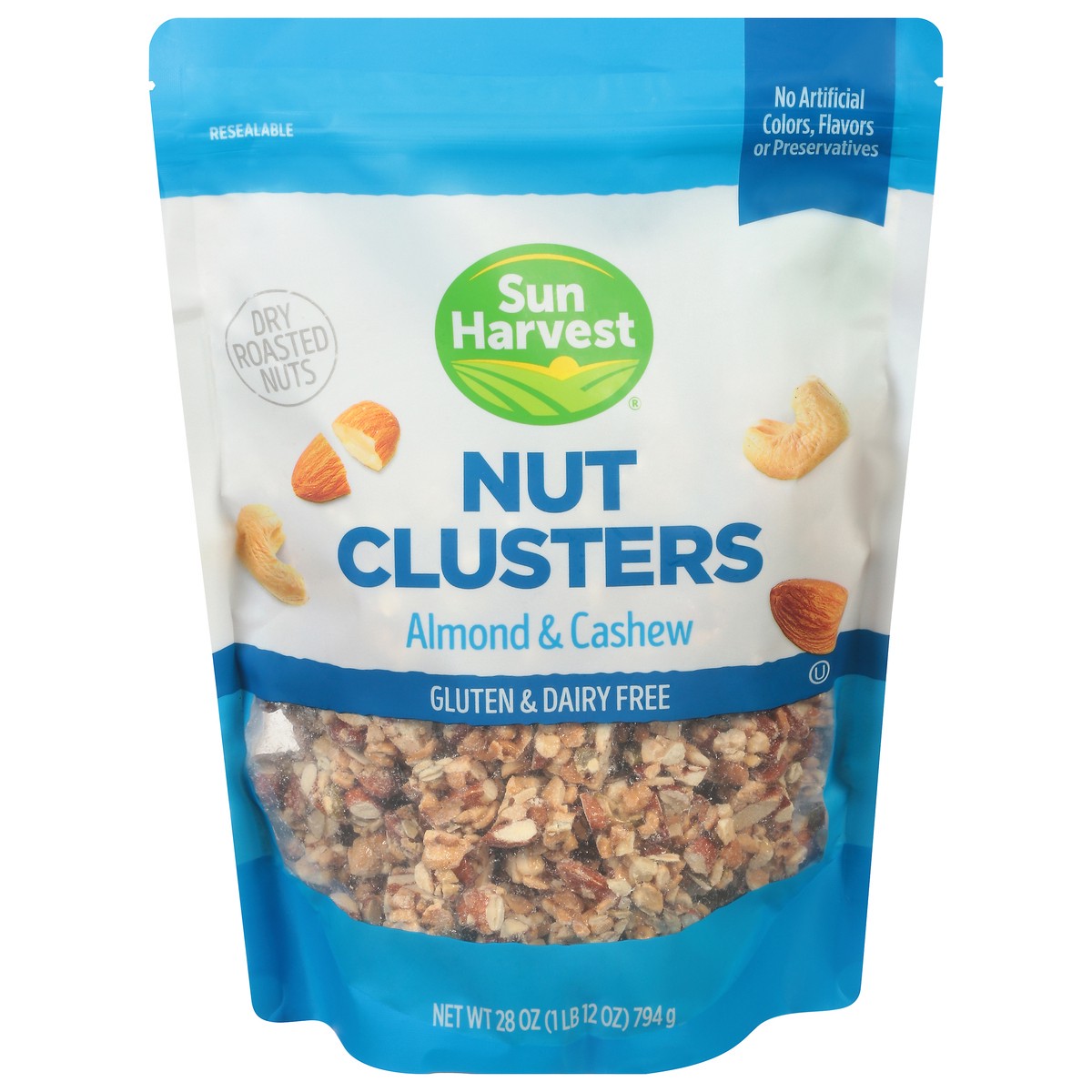 slide 1 of 12, Sun Harvest Nut Clusters Cashew And Almond - 28 oz, 28 oz