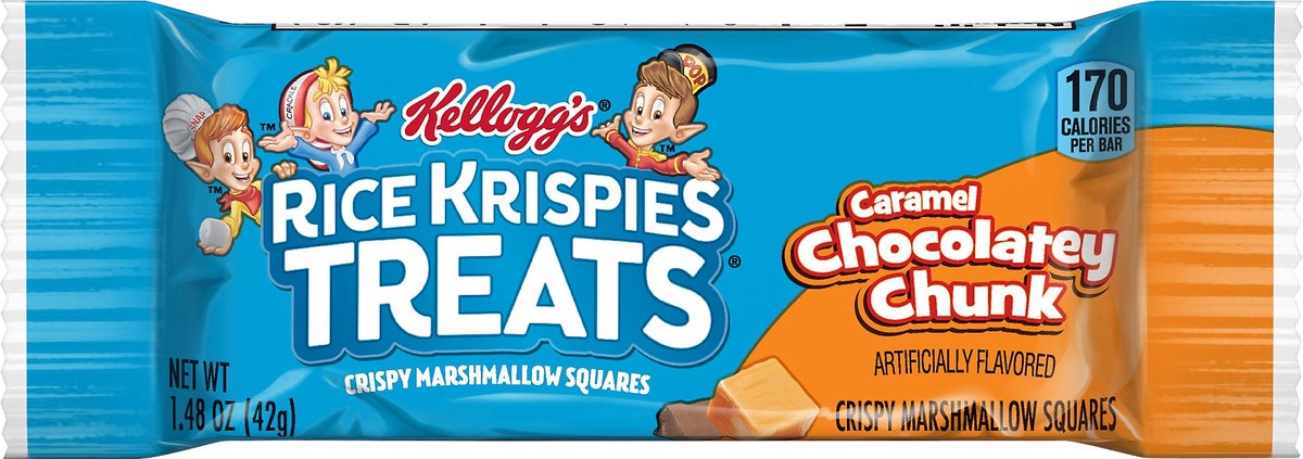 slide 2 of 7, Rice Krispies Treats Kellogg's Rice Krispies Treats Marshmallow Snack Bar, Caramel Chocolatey Chunk, 1.48 oz, 1.48 oz