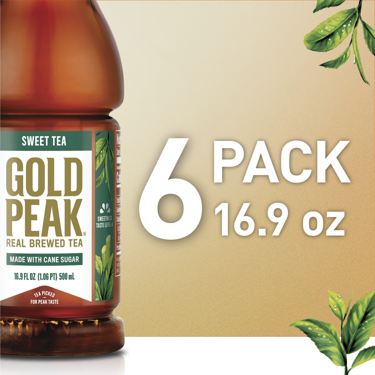 slide 2 of 4, Gold Peak Sweetened Black Tea Bottles, 16.9 fl oz, 6 Pack, 6 ct