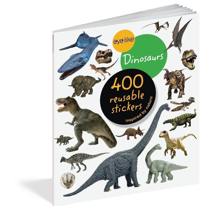 slide 1 of 2, Eyelike Stickers Dinosaurs - Workman: 400 Reusable Kids & Planner Stickers, 12 Sheets, Dinosaur Theme, 1 ct