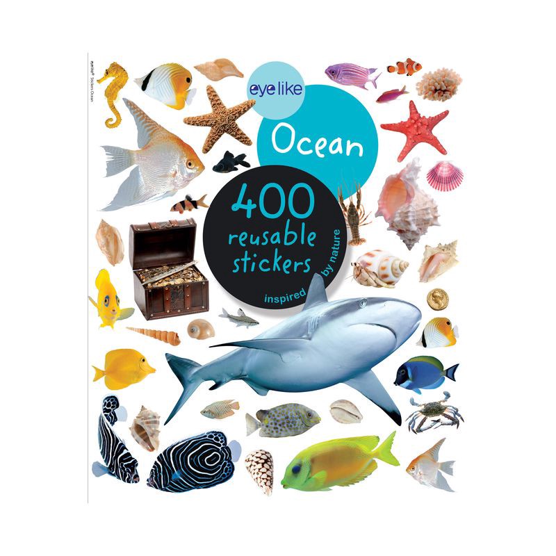 slide 1 of 1, Eyelike Stickers Ocean - Workman: 400 Reusable Kids Stickers, Ocean Theme, 12 Sheets, Planner Stickers, 1 ct