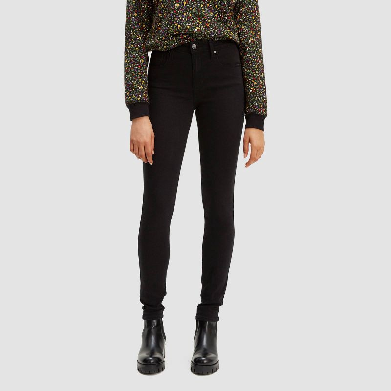 slide 1 of 3, Levi's® Women's 721™ High-Rise Skinny Jeans - Soft Black 25: Heavyweight Denim, Tailored Fit, Stretch Fabric, 1 ct