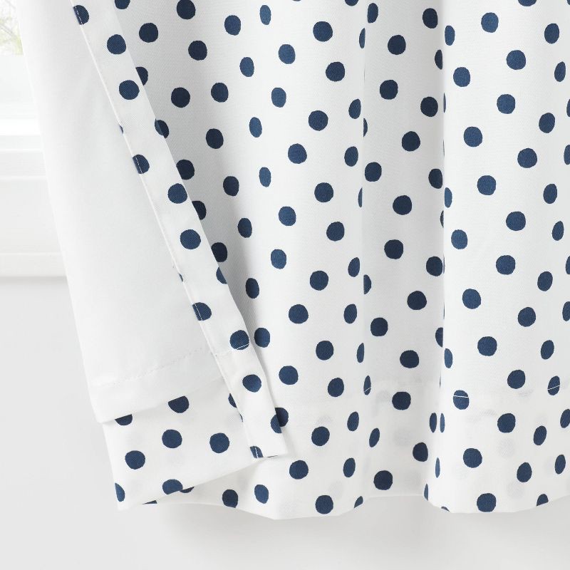 slide 4 of 5, 42"W x 84"L Dot Kids' Curtain Blackout Window Curtain Panel Navy - Pillowfort™, 1 ct