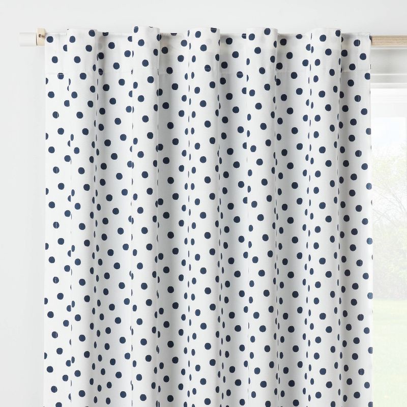 slide 1 of 5, 42"W x 84"L Dot Kids' Curtain Blackout Window Curtain Panel Navy - Pillowfort™, 1 ct