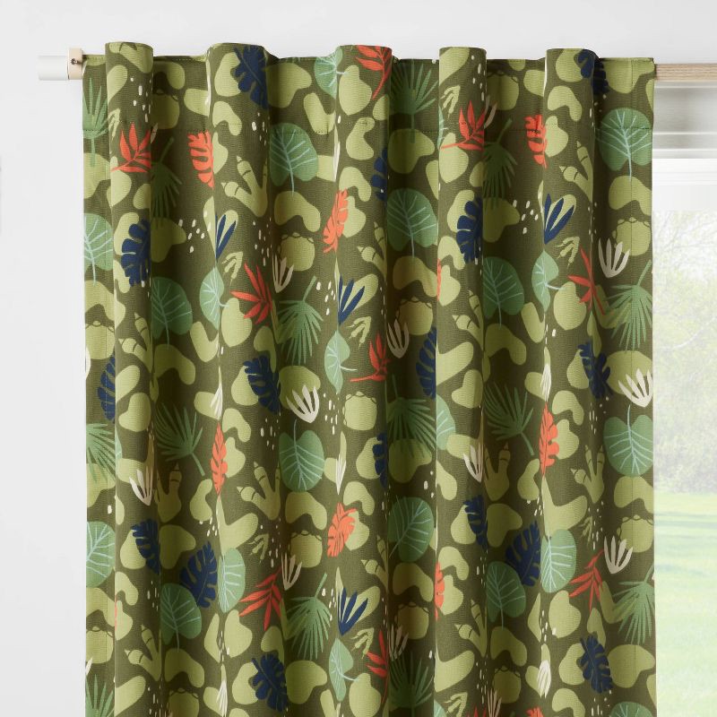 slide 1 of 5, 42"W x 84"L Dinosaur Kids' Blackout Window Curtain Panel - Pillowfort™, 1 ct