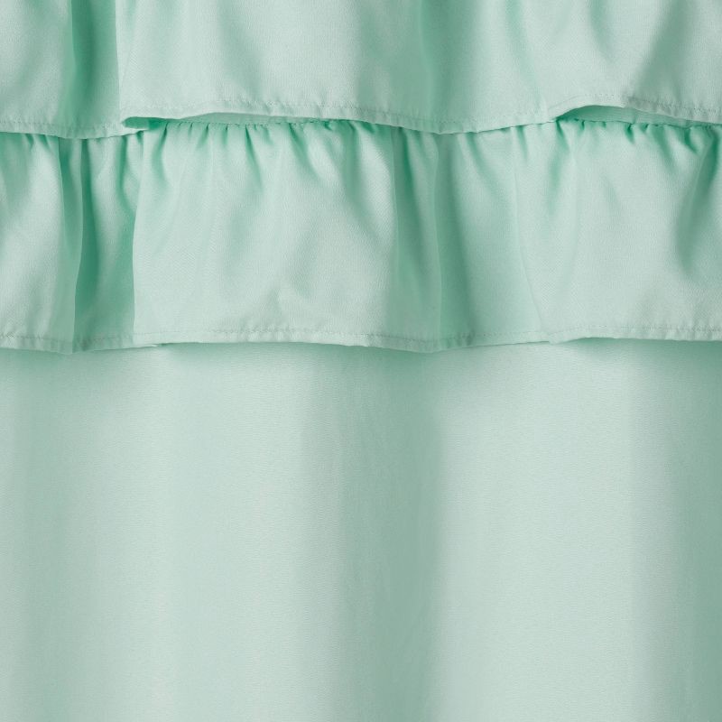 slide 3 of 5, 42"W x 84"L Ruffle Kids' Blackout Window Curtain Panel Mint Green - Pillowfort™, 1 ct
