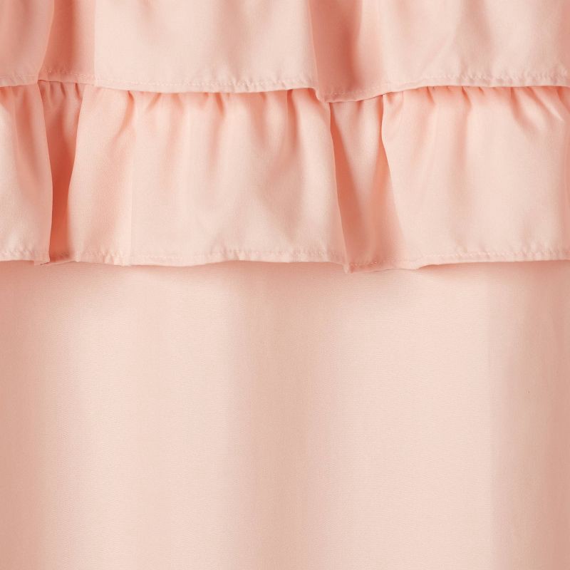 slide 3 of 5, 42"W x 84"L Ruffle Kids' Blackout Window Curtain Panel Pink - Pillowfort™, 1 ct
