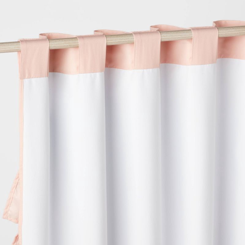 slide 5 of 5, 42"W x 84"L Ruffle Kids' Blackout Window Curtain Panel Pink - Pillowfort™, 1 ct