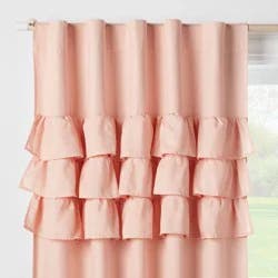 42"W x 84"L Ruffle Kids' Blackout Window Curtain Panel Pink - Pillowfort™